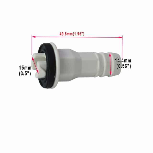 3/5 Inch (15mm) AC Drain Hose Connector, Pack of 2