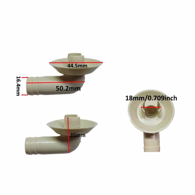 18mm AC Drain Hose Connector Elbow Fitting, Pack of 2