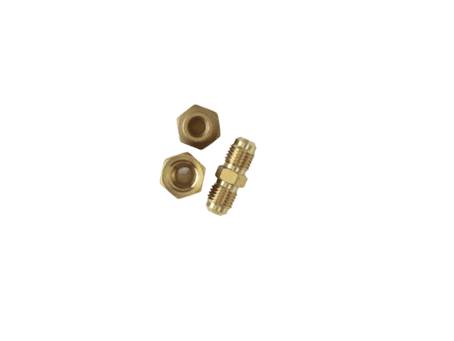 1/4" Brass Male Flare Fitting Connector Coupler With Flare Nuts,pack of 2