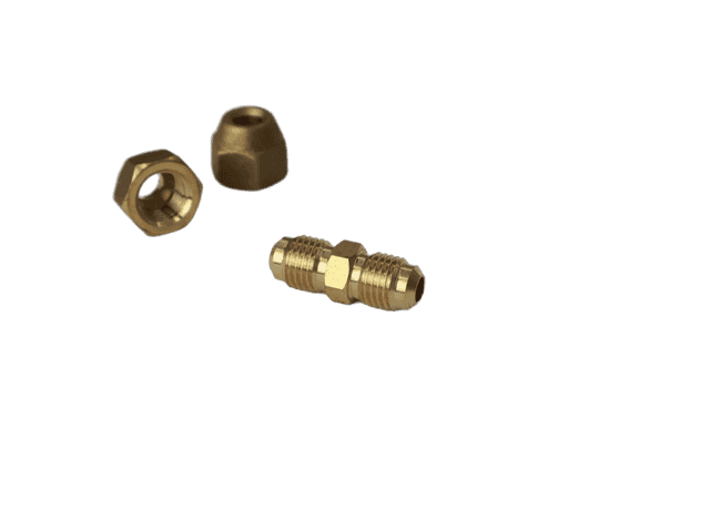 1/4" Brass Male Flare Fitting Connector Coupler With Flare Nuts,pack of 2