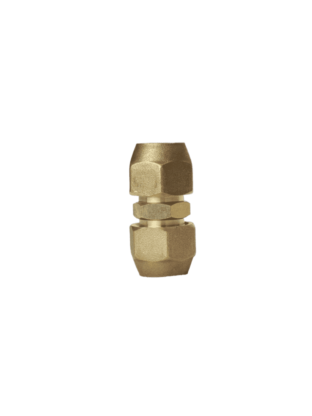 3/8" Brass Male Flare Fitting Connector Coupler With Flare Nuts,pack of 2