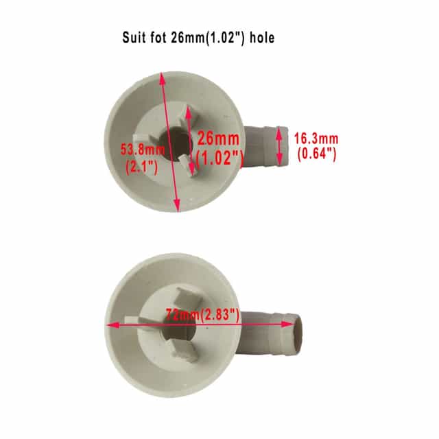 26mm White AC Drain Hose Connector Elbow Fitting, Pack of 2