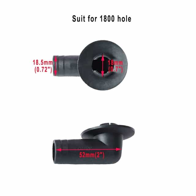 18mm Black AC Drain Hose Connector Elbow Fitting, Pack of 2