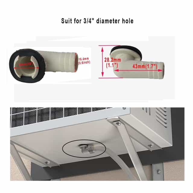 3/4 Inch (19mm) AC Drain Hose Connector Elbow Fitting, Pack of 2