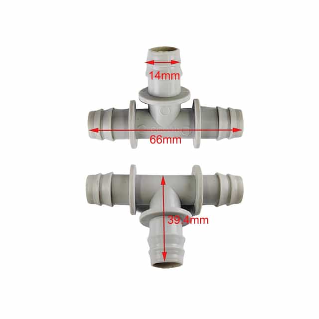 14mm Plastic Barbed Tee Fittings Drain Hose Connector