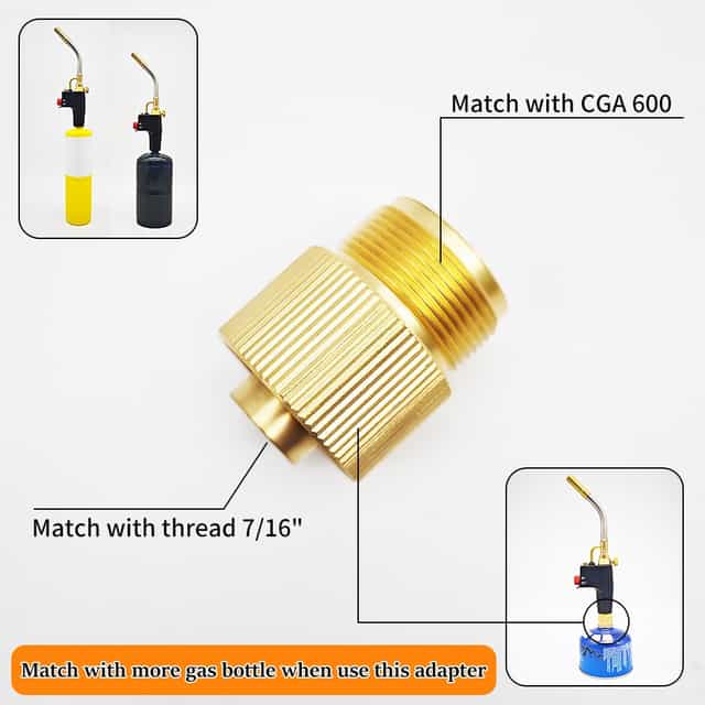 Propane Adapter, Input: EN417 Lindal Canister, Output: CGA600 Valve