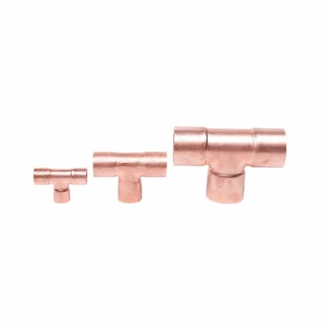 1/4" to 4-1/4" C X C X C Sweat Soldering Copper Tee Fitting