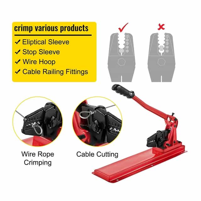 3 in 1 24 inch Bolt Cutters with Wire Rope Crimper Head and Cable Cutter Head