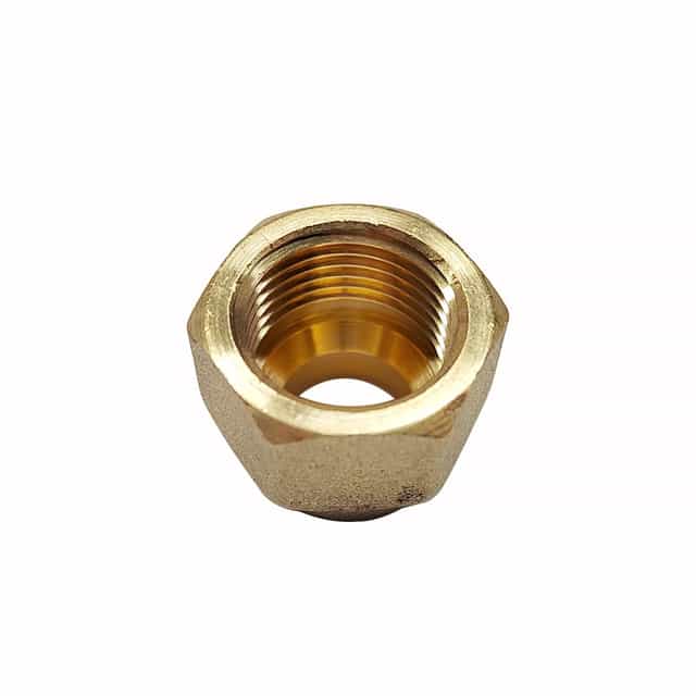 1/4" Brass Flare Nut, 45 Degree Forged Flare Nut Fitting, Pack of 2