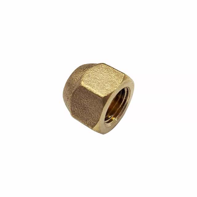 1/4" Brass Flare Nut, 45 Degree Forged Flare Nut Fitting, Pack of 2
