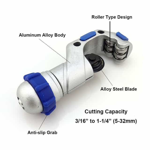 CT-532 Roller Copper Pipe Cutter for 3/16" to 1-1/4" Tubing