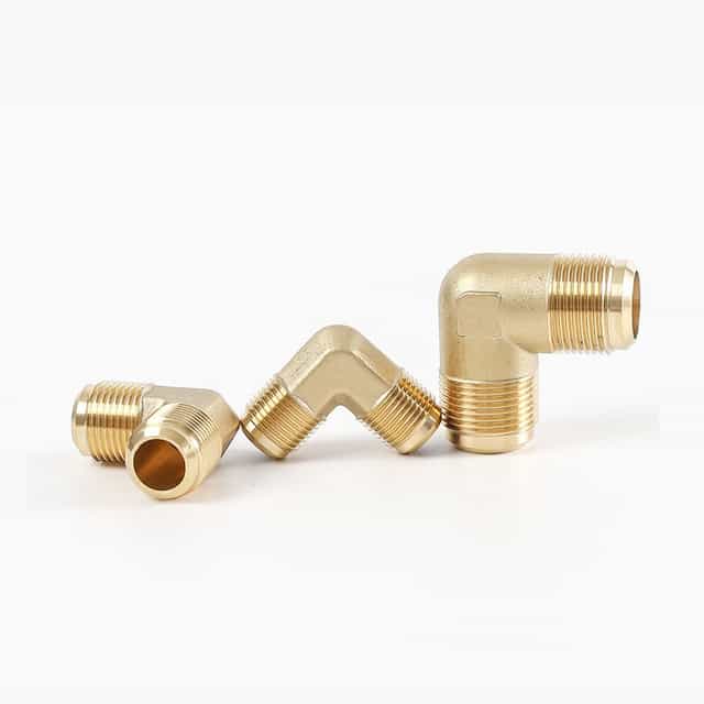 Brass Flare Elbow Fitting Pipe Adapter Connector,Pack of 2