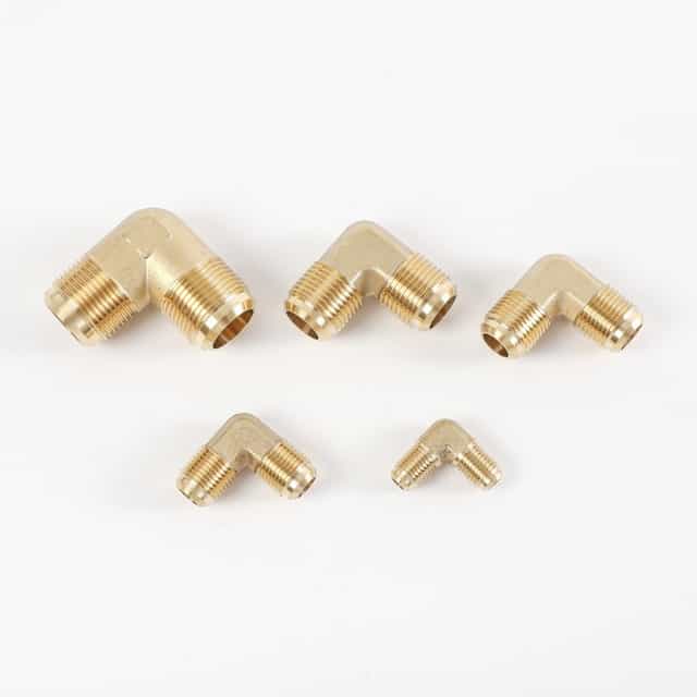 Brass Flare Elbow Fitting Pipe Adapter Connector,Pack of 2