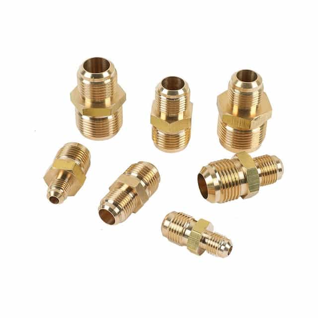 Reducing Male Brass Flare Fittings, 2 Pcs