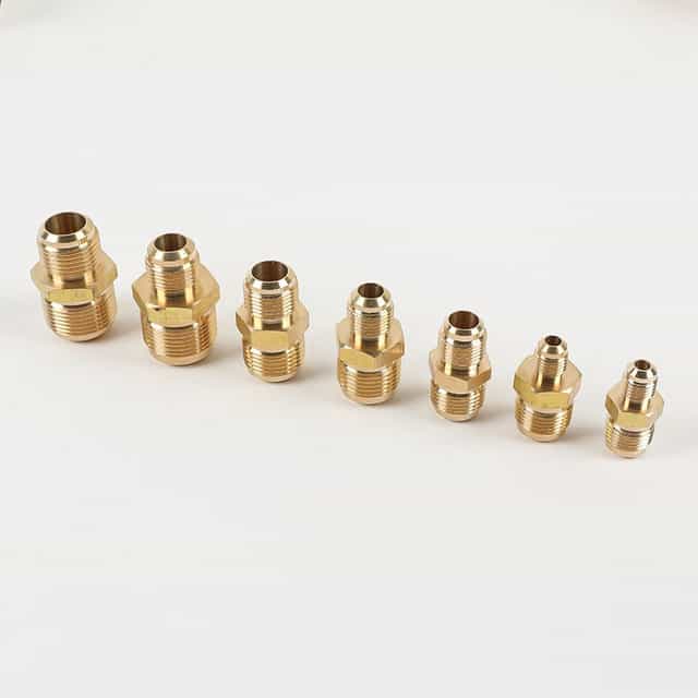 Reducing Male Brass Flare Fittings, 2 Pcs
