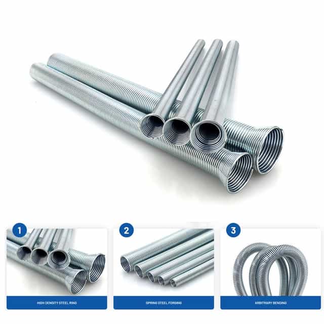 Copper Spring Tube Bender Kit for Pipe O.D. 1/4, 5/16, 3/8, 1/2, and 5/8 Inch