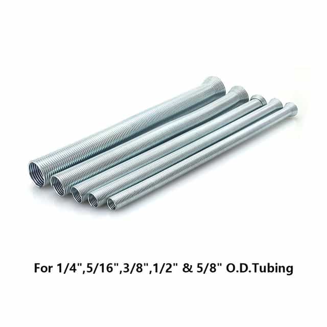 Copper Spring Tube Bender Kit for Pipe O.D. 1/4, 5/16, 3/8, 1/2, and 5/8 Inch