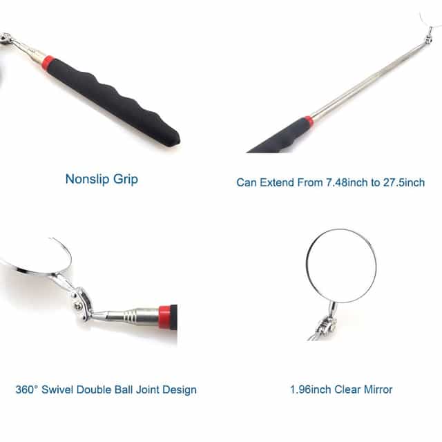 Mechanics Telescopic Inspection Mirrors (50mm,Black)