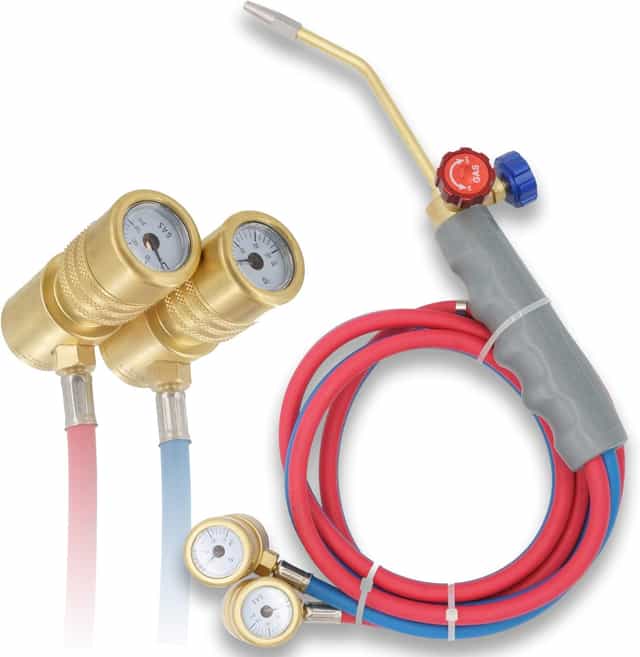 Oxygen MAPP Gas Torch Set with Pressure Gauge for Soldering, Brazing（Cylinders not Included）