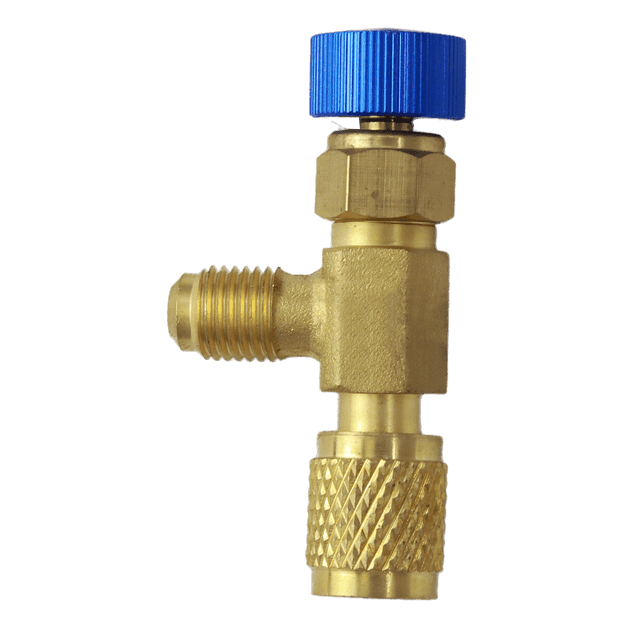 CHARGING VALVE R12 R22 Freon Charging Valve 1/4", Safety Adapter.Pack of 2