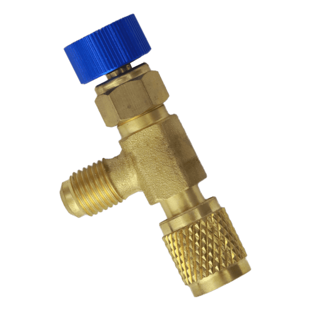 CHARGING VALVE1 R12 R22 Freon Charging Valve 1/4", Safety Adapter.Pack of 2