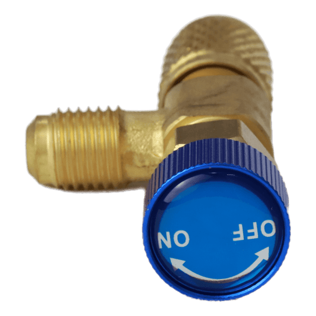 CHARGING VALVE3 R12 R22 Freon Charging Valve 1/4", Safety Adapter.Pack of 2