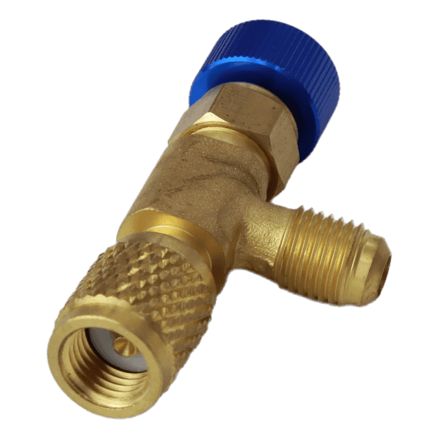 CHARGING VALVE4 R12 R22 Freon Charging Valve 1/4", Safety Adapter.Pack of 2