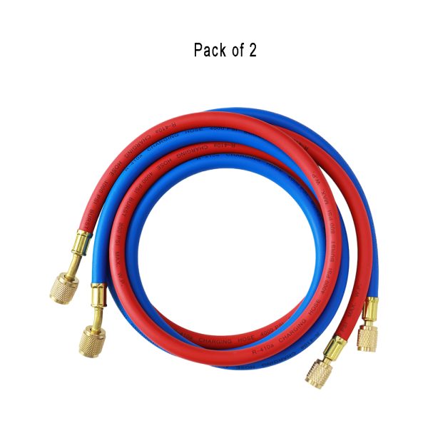 CHUNCHI R410a Red Blue 1/4" 5/16" SAE AC Charging Hoses 60" Long - Image 2