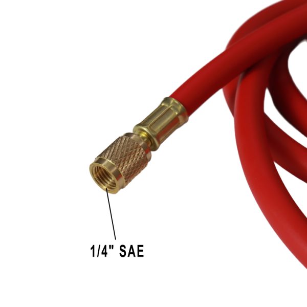 CHUNCHI R410a Red AC Charging Hoses Tube 1/4" 5/16" SAE 9.84ft Long - Image 5
