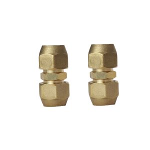 1/2" Male FlareX1/2" Male Flare Brass Flare Fititng Connector Coupler With Flare Nuts,pack of 2