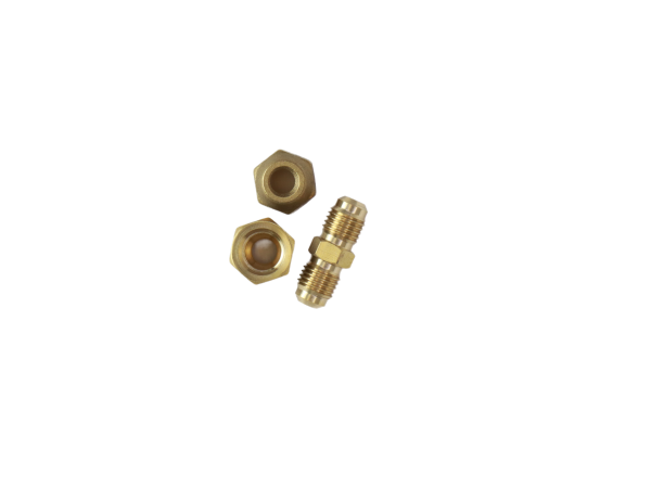 1/4" Male FlareX1/4" Male Flare Brass Flare Fititng Connector Coupler With Flare Nuts,pack of 2 - Image 3
