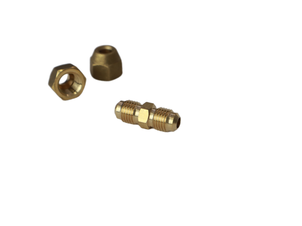 1/4" Male FlareX1/4" Male Flare Brass Flare Fititng Connector Coupler With Flare Nuts,pack of 2 - Image 5