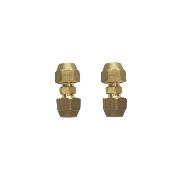 1/4" Male FlareX1/4" Male Flare Brass Flare Fititng Connector Coupler With Flare Nuts,pack of 2