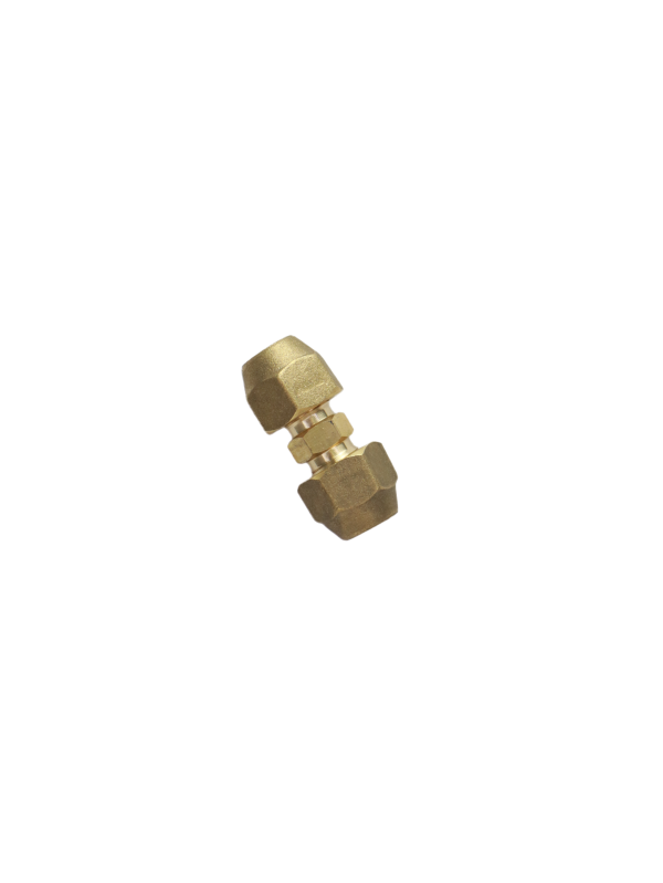 1/4" Male FlareX1/4" Male Flare Brass Flare Fititng Connector Coupler With Flare Nuts,pack of 2 - Image 4