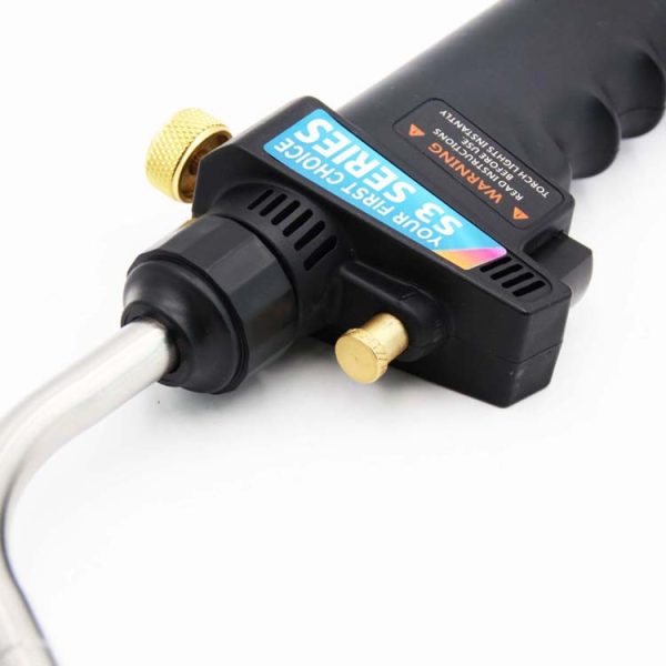 Portable Trigger Start Propane MAPP Gas Torch Head with Flame Control Knob and Continuous Use Lock - Image 7