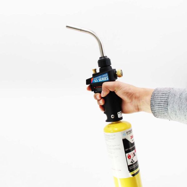 Portable Trigger Start Propane MAPP Gas Torch Head with Flame Control Knob and Continuous Use Lock - Image 4