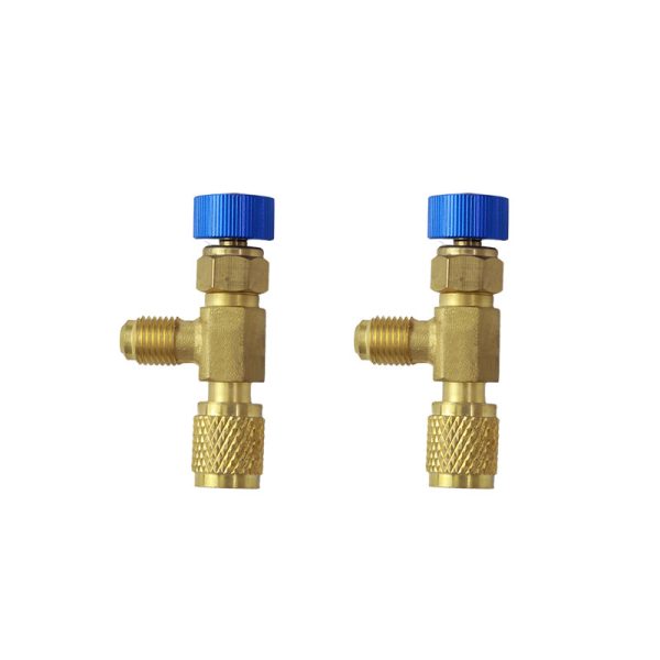 R12 R22-1/4“ Male to 1/4” Female Refrigerant Charging Valve, Safety Adapter Flow Control Ball Valve.Pack of 2