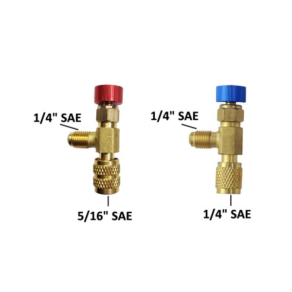 R22 R410a Refrigerant Charging Valve, Safety Adapter Flow Control Ball Valve.Pack of 2 - Image 2
