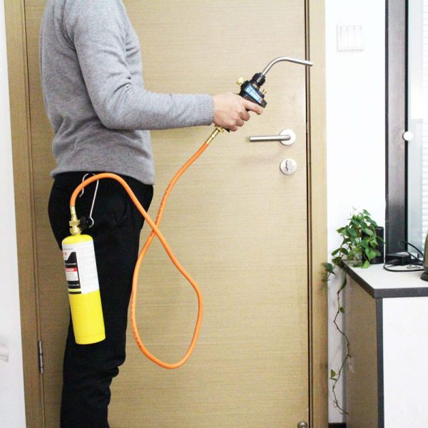 Portable Trigger Start Propane Gas Hose Torch Head with Flame Control Knob and Continuous Use Lock - Image 8