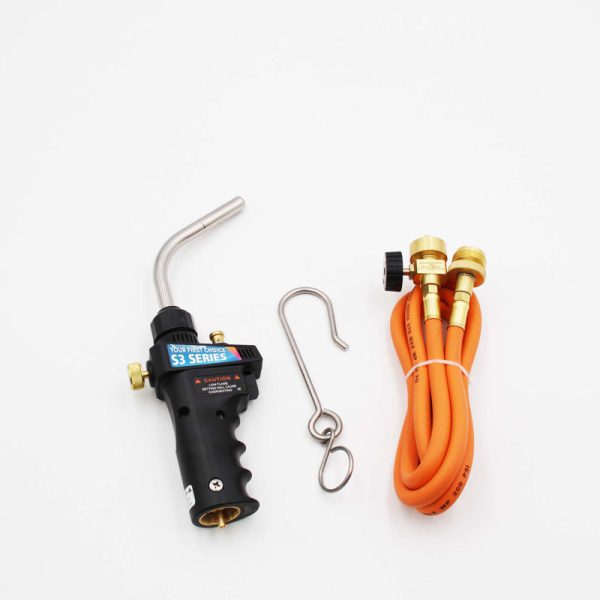 Portable Trigger Start Propane Gas Hose Torch Head with Flame Control Knob and Continuous Use Lock - Image 3