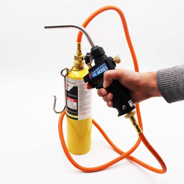 Portable Trigger Start Propane Gas Hose Torch Head with Flame Control Knob and Continuous Use Lock - Image 6