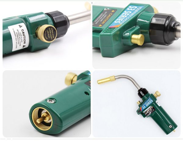 Portable Trigger Start Propane Gas Torch Head with Flame Control Knob and Continuous Use Lock, Brass Tip - Image 3