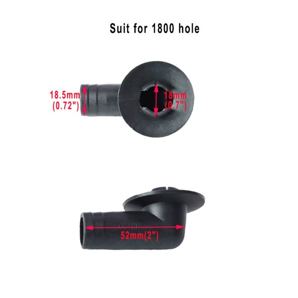 18mm A/C Black Drain Hose Connector Elbow Fitting for AC, Pack of 2 - Image 2