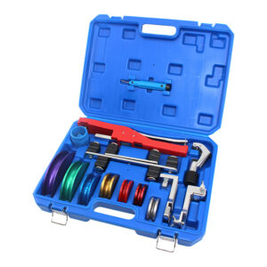 90° Ratcheting Tube Bender Kit with 7 Multi-Color Aluminum Dies for 1/4” to 7/8” O.D Piping