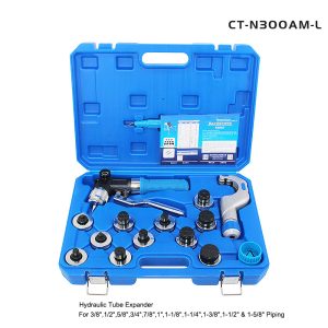 Hydraulic Copper Tube Expander Tool Kit with 11 Heads for 3/8" to 1-5/8" Piping