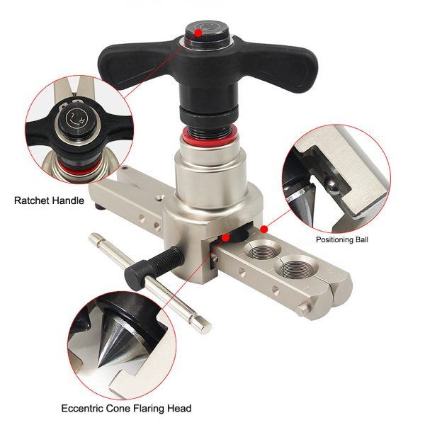 45° Eccentric Type Ratchet Flaring Tool for 3/16" - 3/4" Copper Aluminum Pipes - Image 3