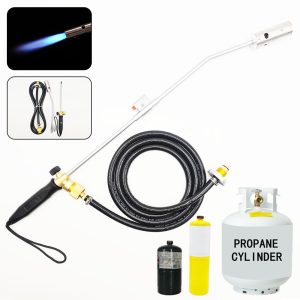 Multi Function Heavy Duty Propane Torch Weed Burner Kit, Flamethrower with Turbo Trigger and 6.6 FT Hose