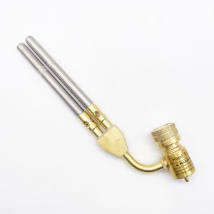 Flame Adjustable Mapp Propane Double Burner Torch Head 360° Swivel For Soldering and Brazing