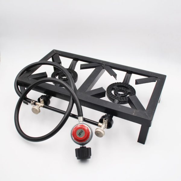 US Standard Adjustable Two Head High-Pressure Propane Burner Stove for Outdoor Camping - Image 3