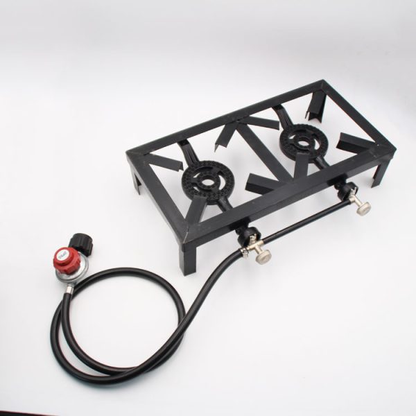 US Standard Adjustable Two Head High-Pressure Propane Burner Stove for Outdoor Camping